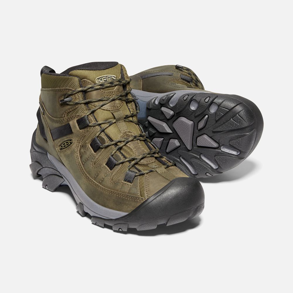 Bottes de Randonnée Keen Homme Vert Olive/Noir | Targhee Ii Waterproof Mid | MXPKO-7832